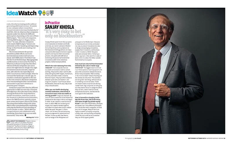 Sanjay Khosla for the Harvard Business Review image taken by portrait photographer Jon Enoch