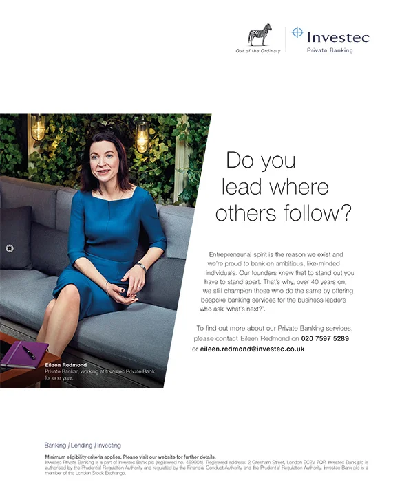 Investec press advert by photographer Jon Enoch