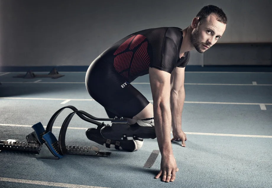 Oscar Pistorius - sprinter and convicted murder. Photographed by sport portrait photographer Jon Enoch.