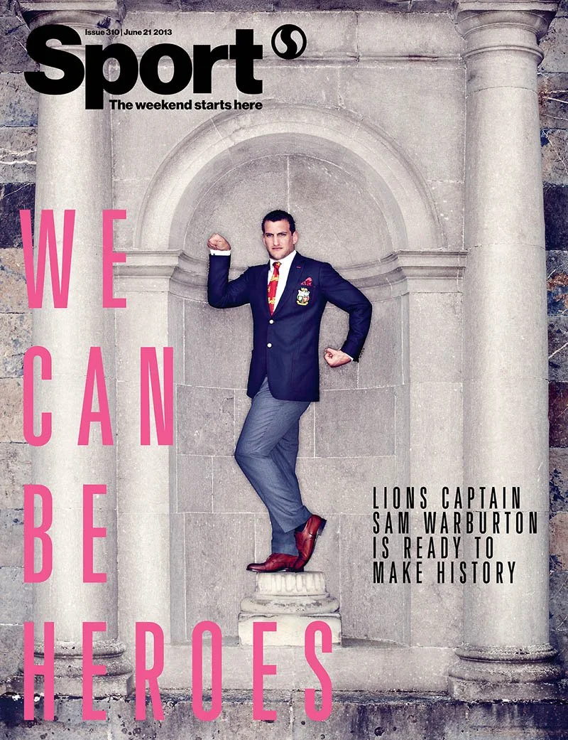 Rugby player poses for this magazine cover shot by sports portrait photographer Jon Enoch.