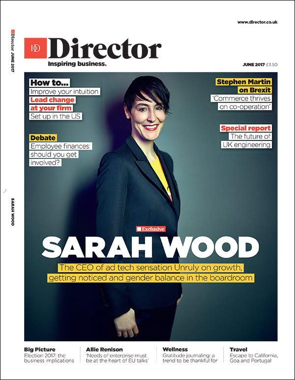 Sarah Wood of Unruly photographed for director magazine by London baed portrait photographer Jon Enoch