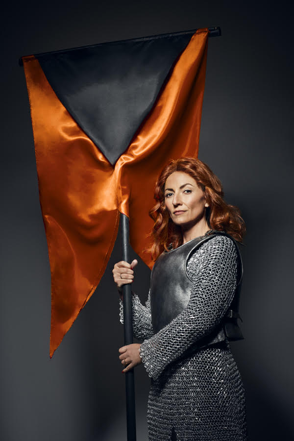 Davina McCall portraying Joan of Arc - photography by Jon Enoch