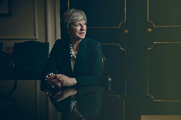 Prime Minister Theresa May pictured in her office in Ten Downing Street.