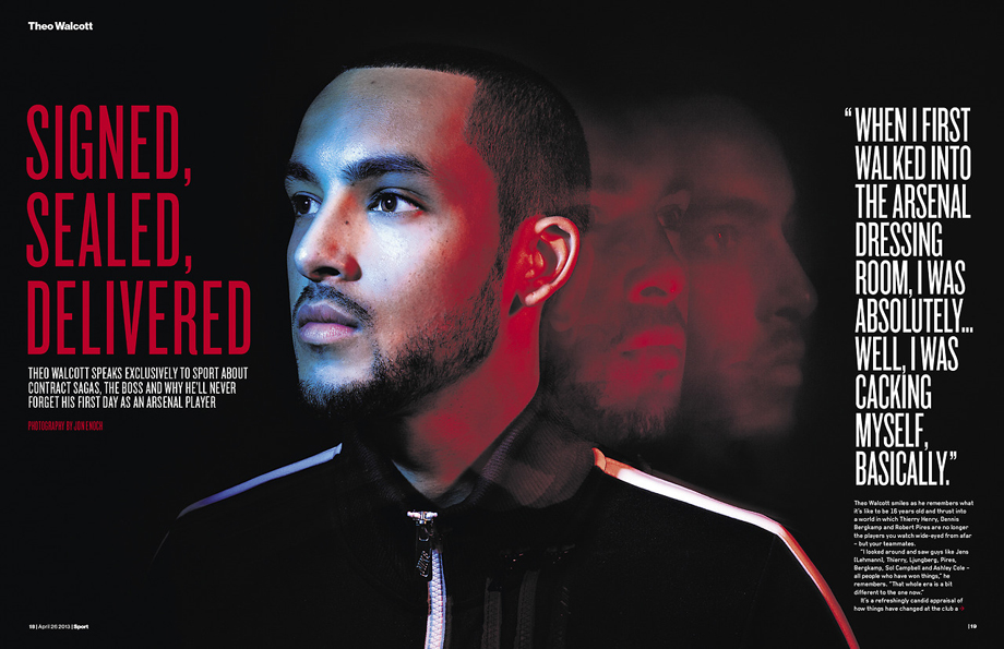 Portrait of Theo Walcott photographed by Jon Enoch.