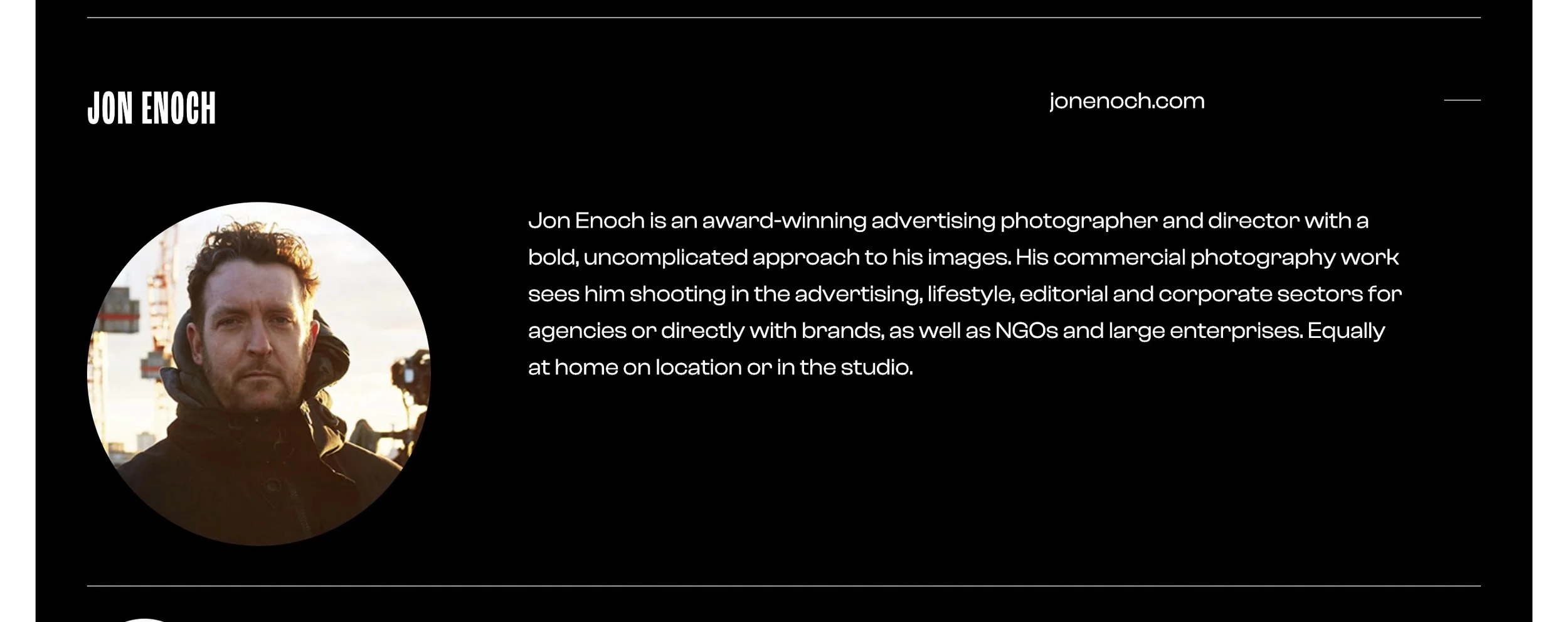 Advertising, lifestyle and sports photographer Jon Enoch judges the annual photography awards