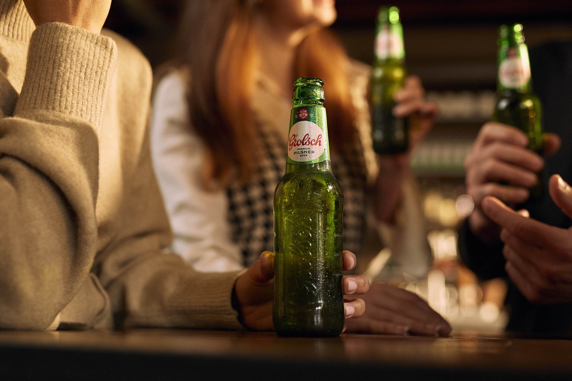 A close up shot of a bottle of Grolsch in this lifestyle image by Jon Enoch