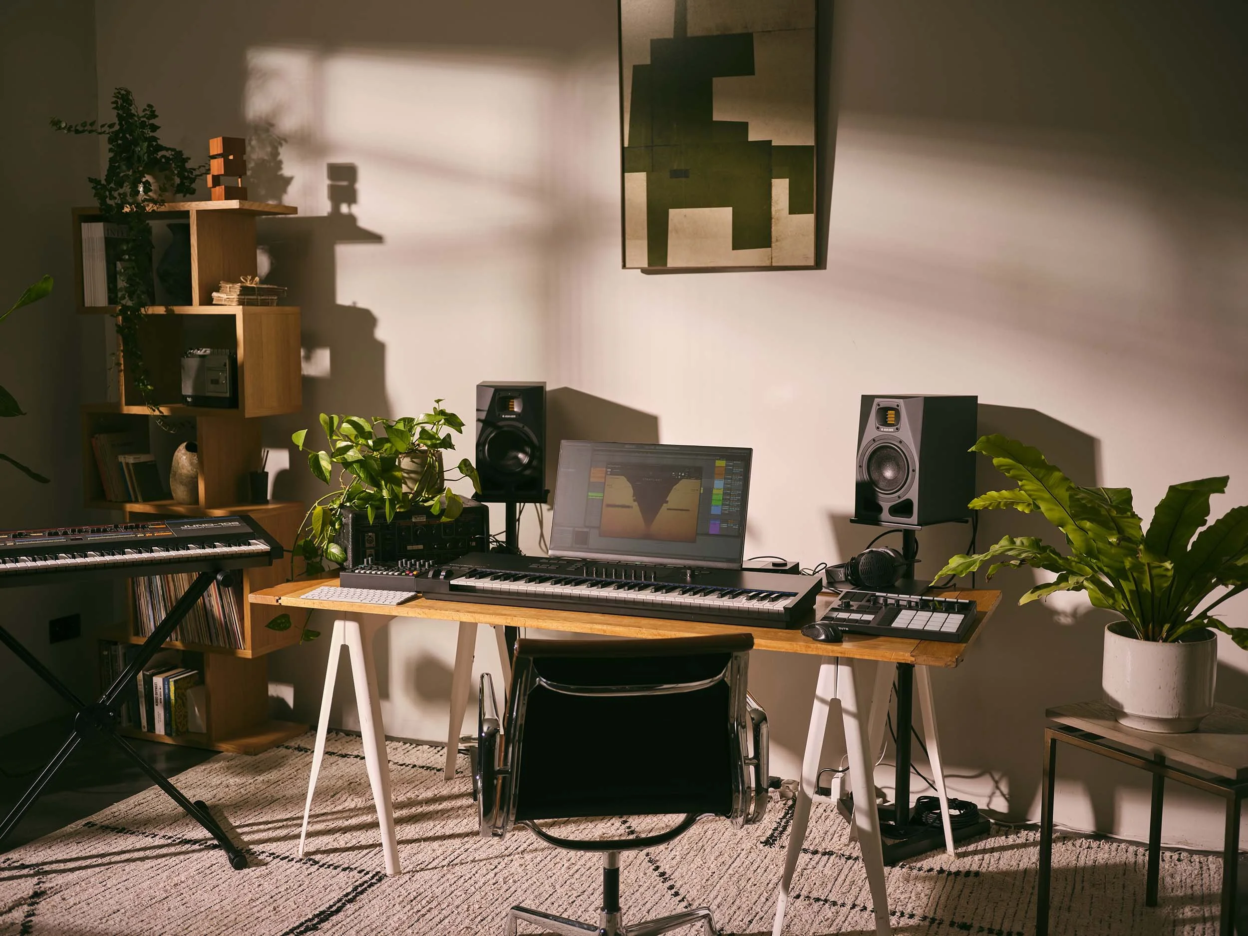 Lifestyle images of people using and playing Native Instruments software and hardware which are used for music production, sound design, performance and DJing