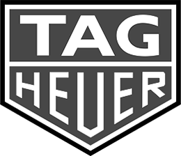 The TAG Heuer logo with a black shield shape and white text.