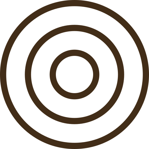 Schwarze Zielscheibe mit braunen Kreisen