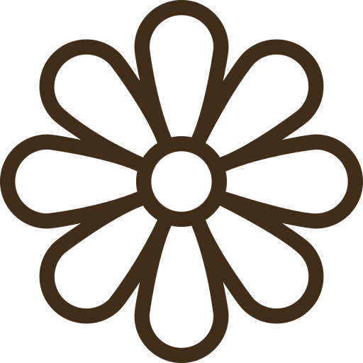 Illustration eines braunen Blumenmusters.