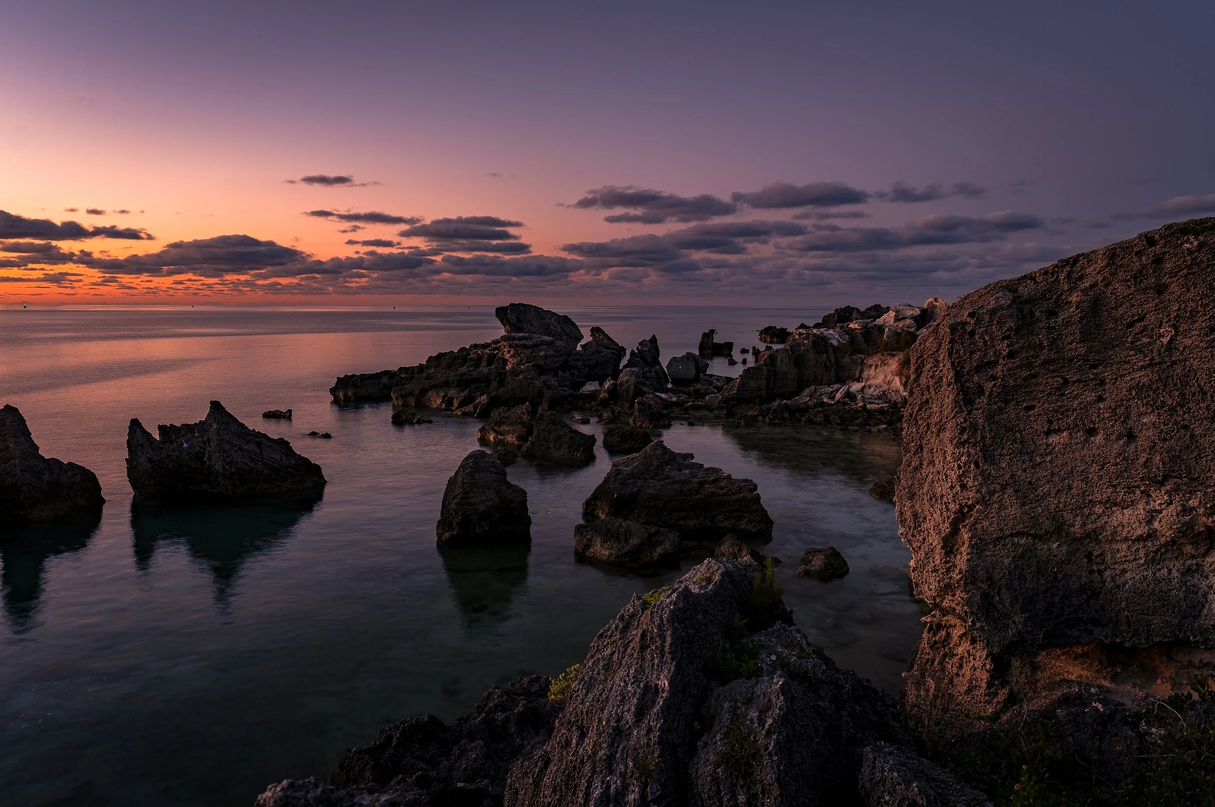 Sunsetting over the sea in Bermuda