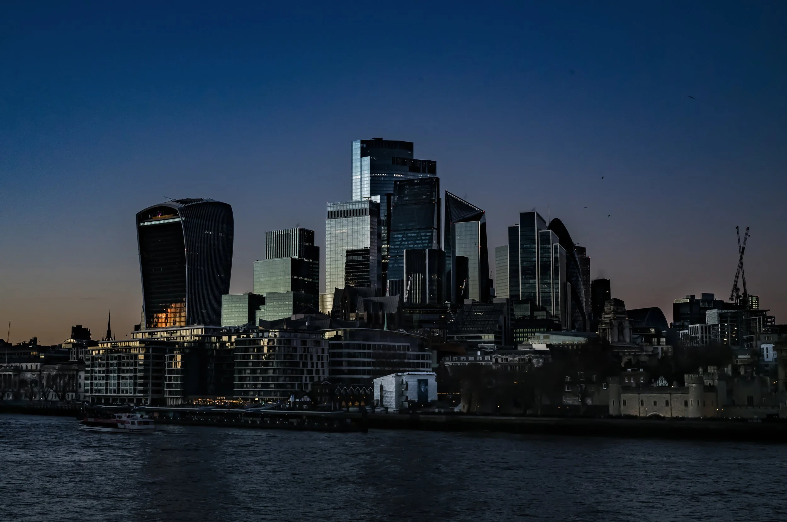 Evening light over London City