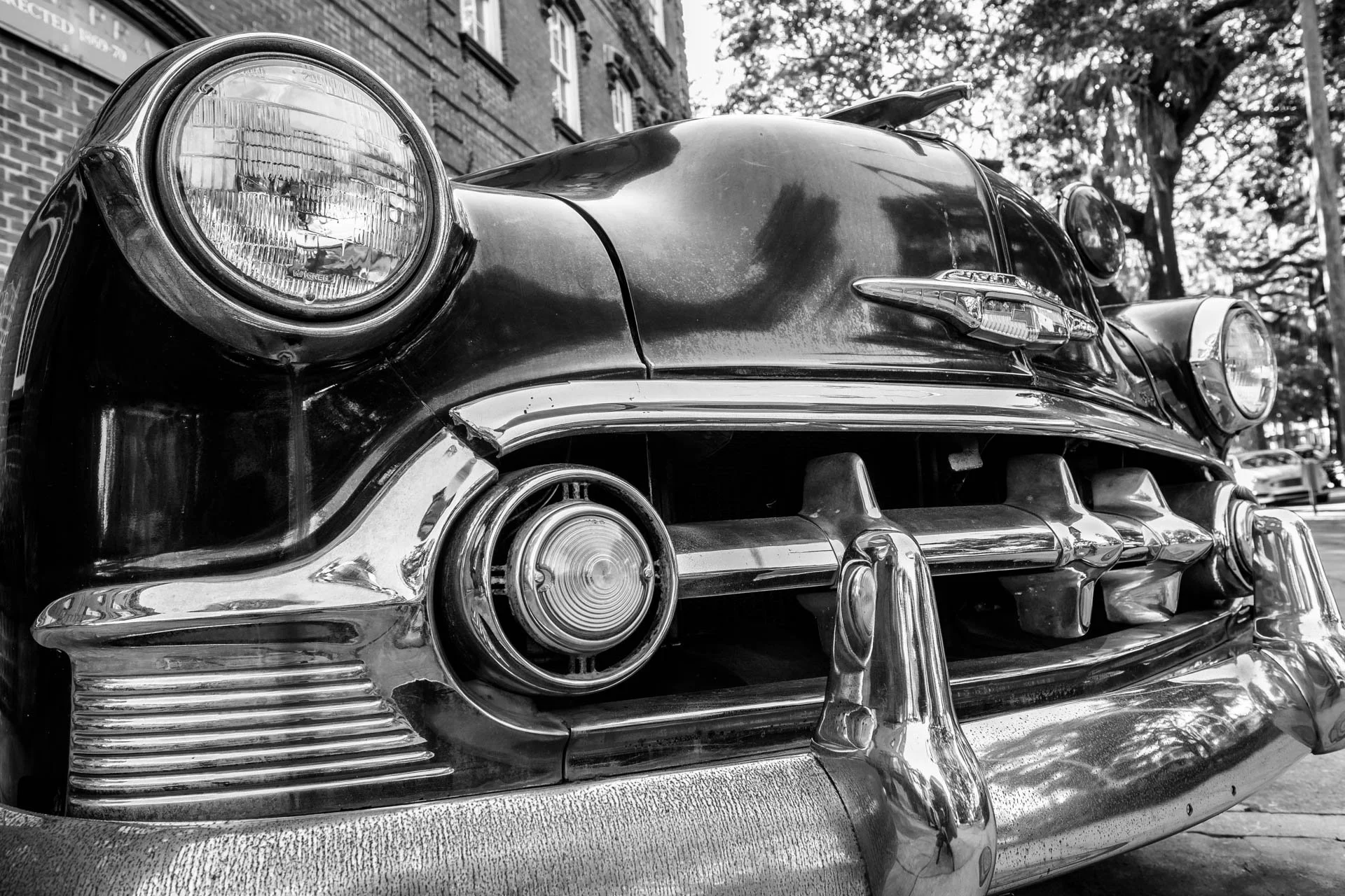 A 1947 Chevrolet Stylemaster, outside The Savannah-Chatham Metropolitan Police Headquarters