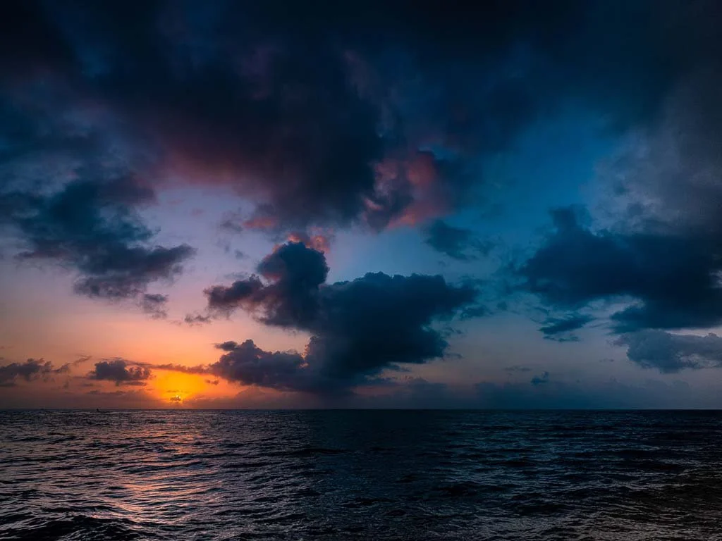 Sunset over the ocean