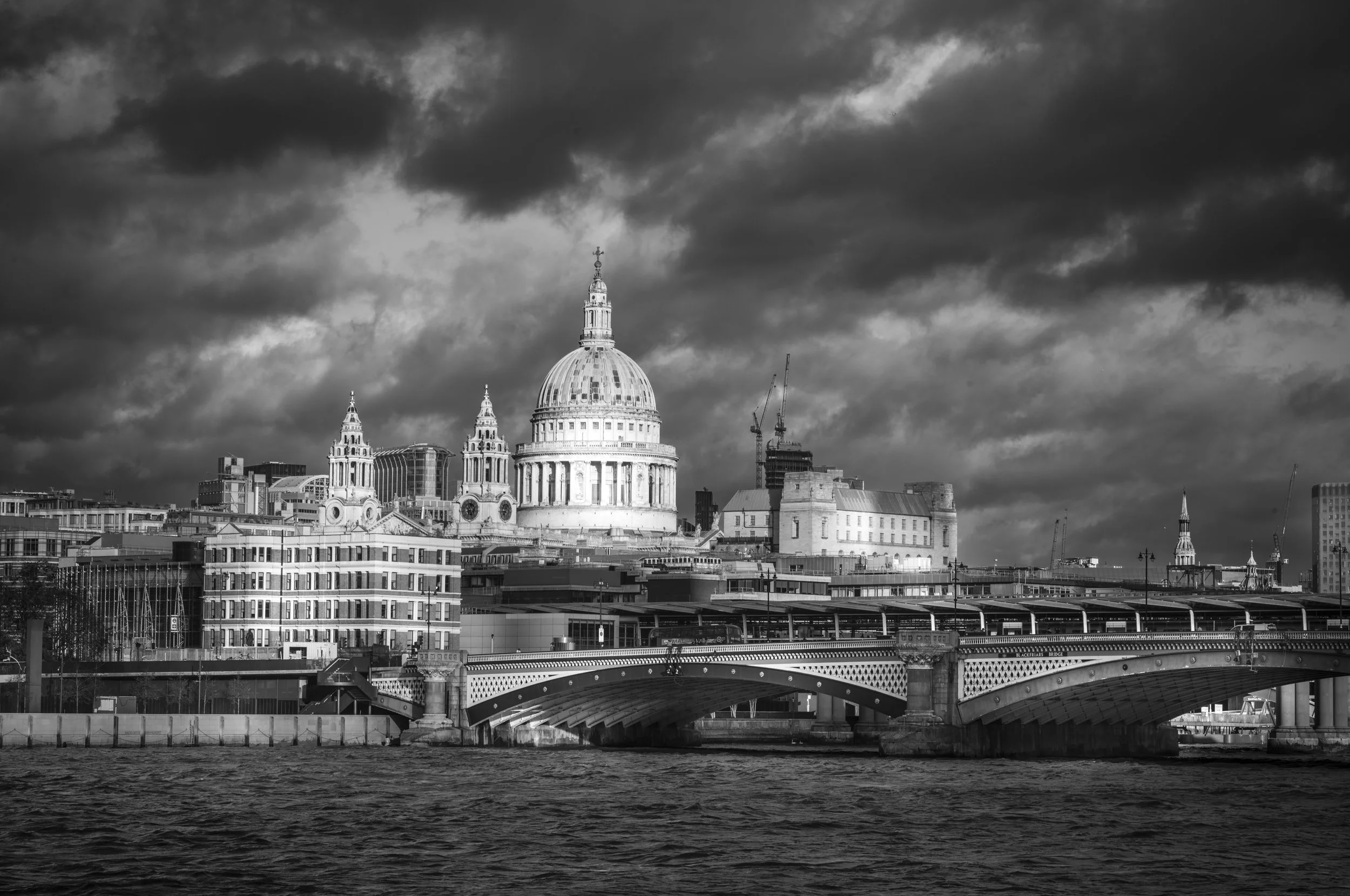 St Paul's Cathedral and Blackfriars Bridge taken with Leica Monochrome M11 and Leica APO 35mm Summicron Lens