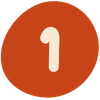A large number 1 inside a brown circular background.