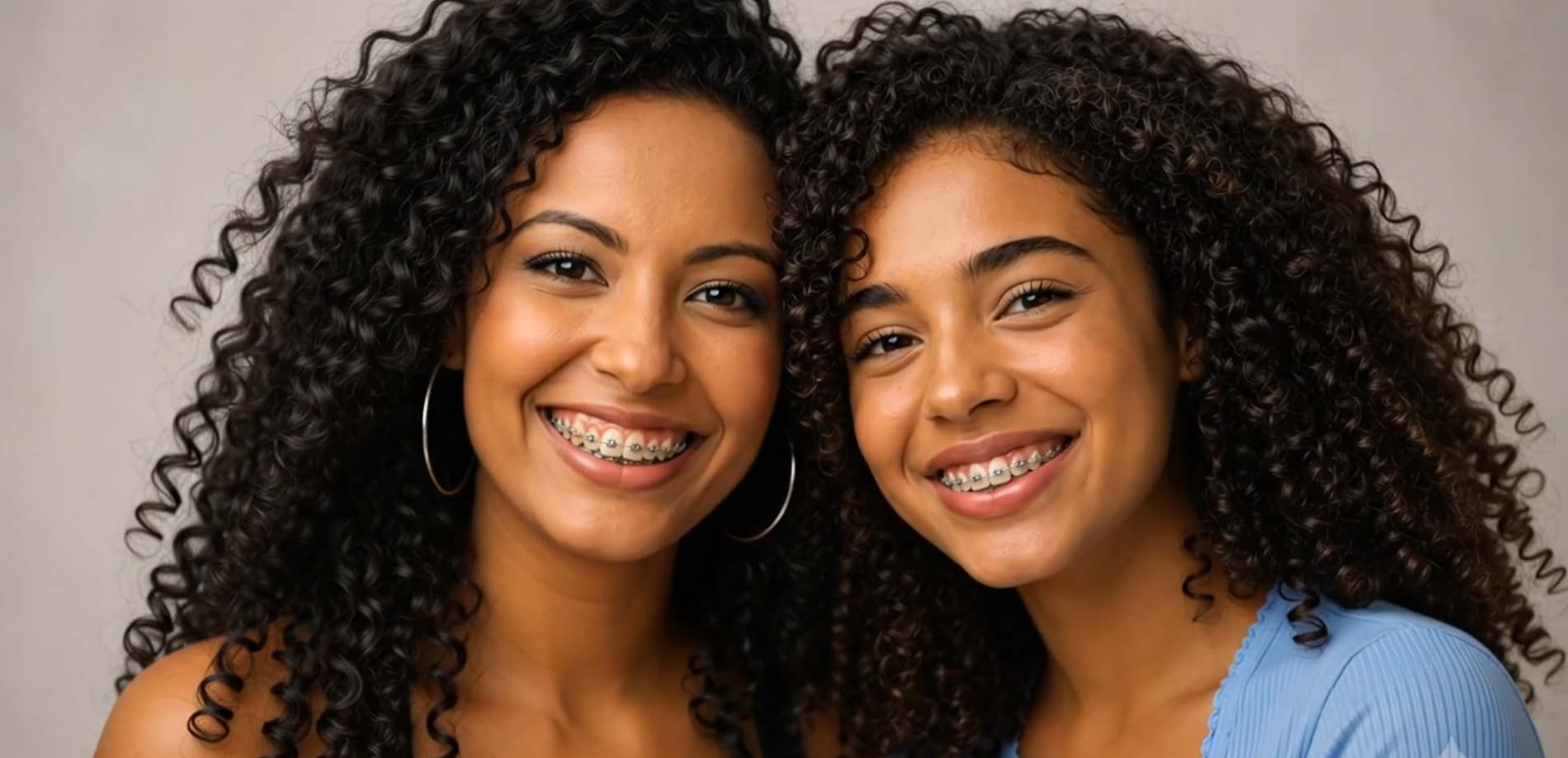 Two women with braces.