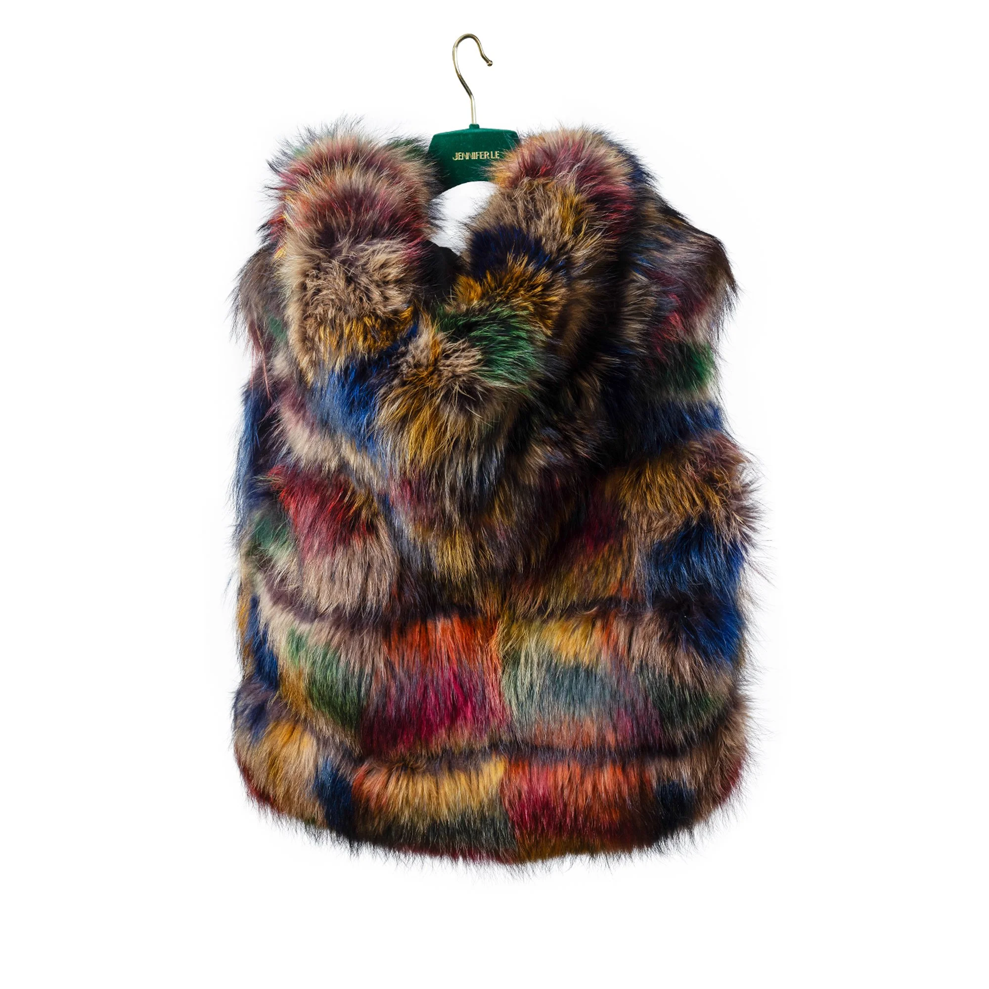 Confetti Fur Vest (Brown)
