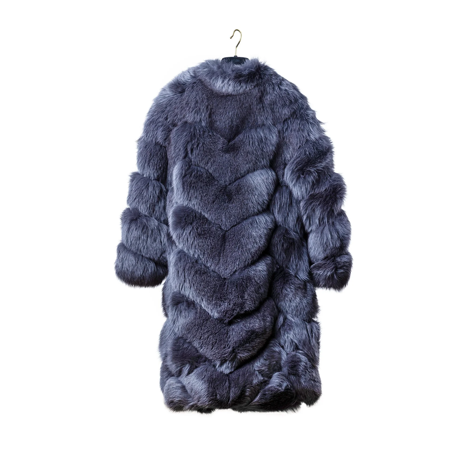 Grey Fox Fur Coat (Mid Length)