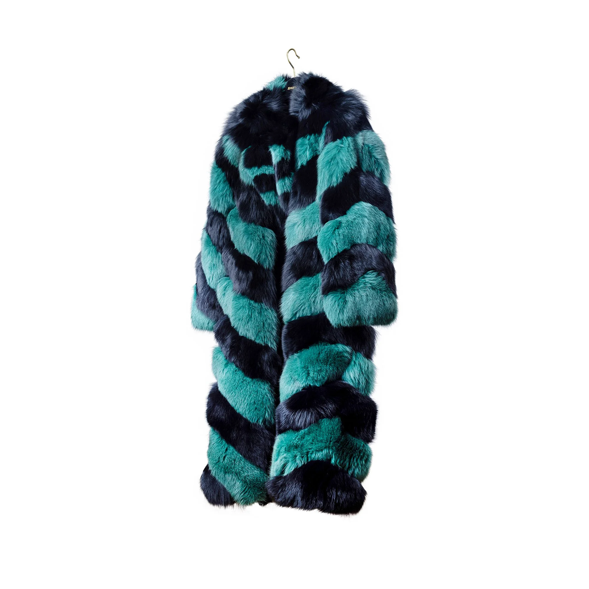 Mint Chocolate Chip Fox Fur Coat (Mid Length)