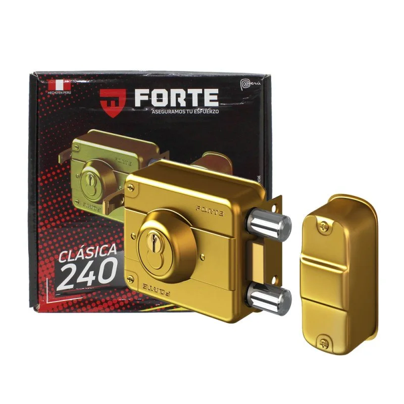 Cerradura de Sobreponer Clásica C-240 Dorado Forte