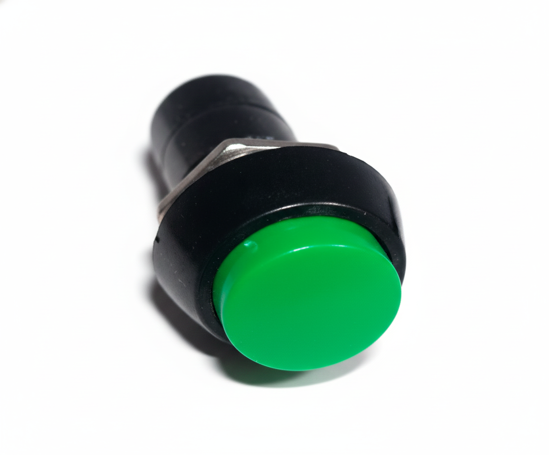 PULSADOR PARA CHASIS ENROSCANTE NEGRO, ROJO, VERDE