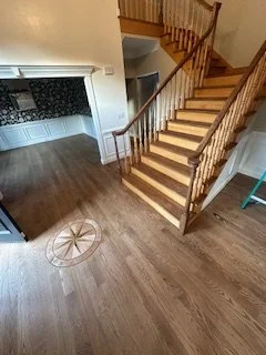 Sanded and refinished handrails and posts in Mocksville, North Carolina