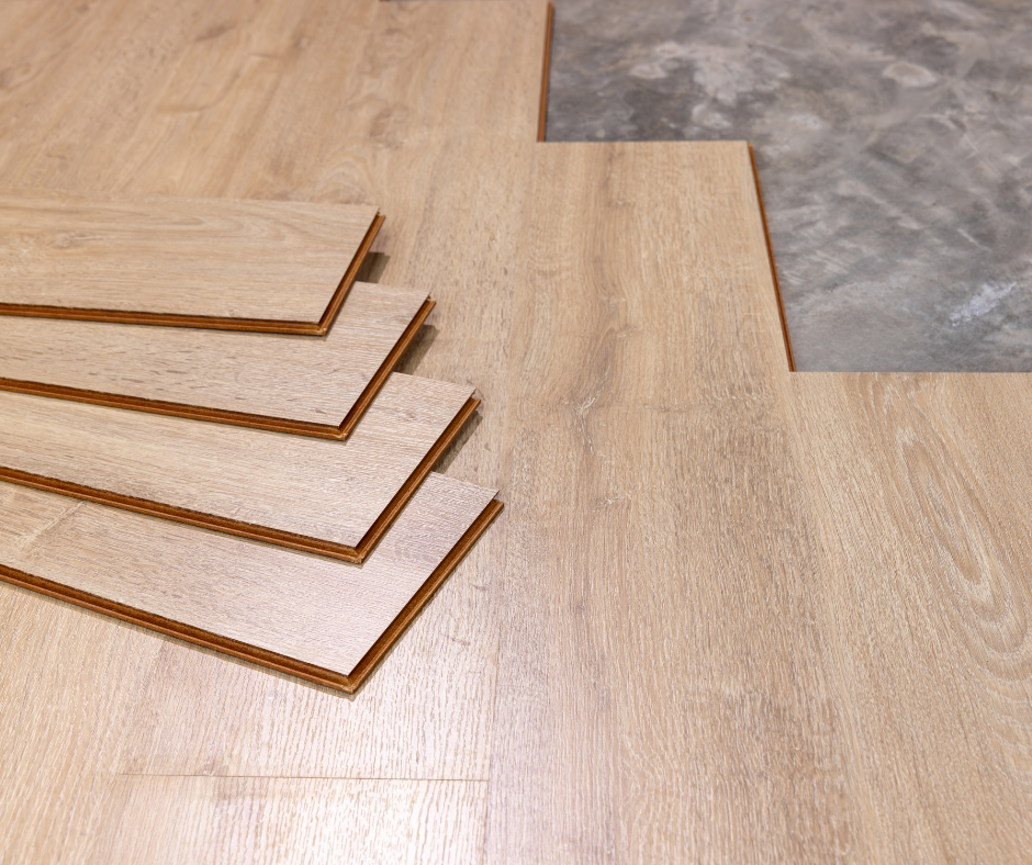 Photo of laminate floor installation.