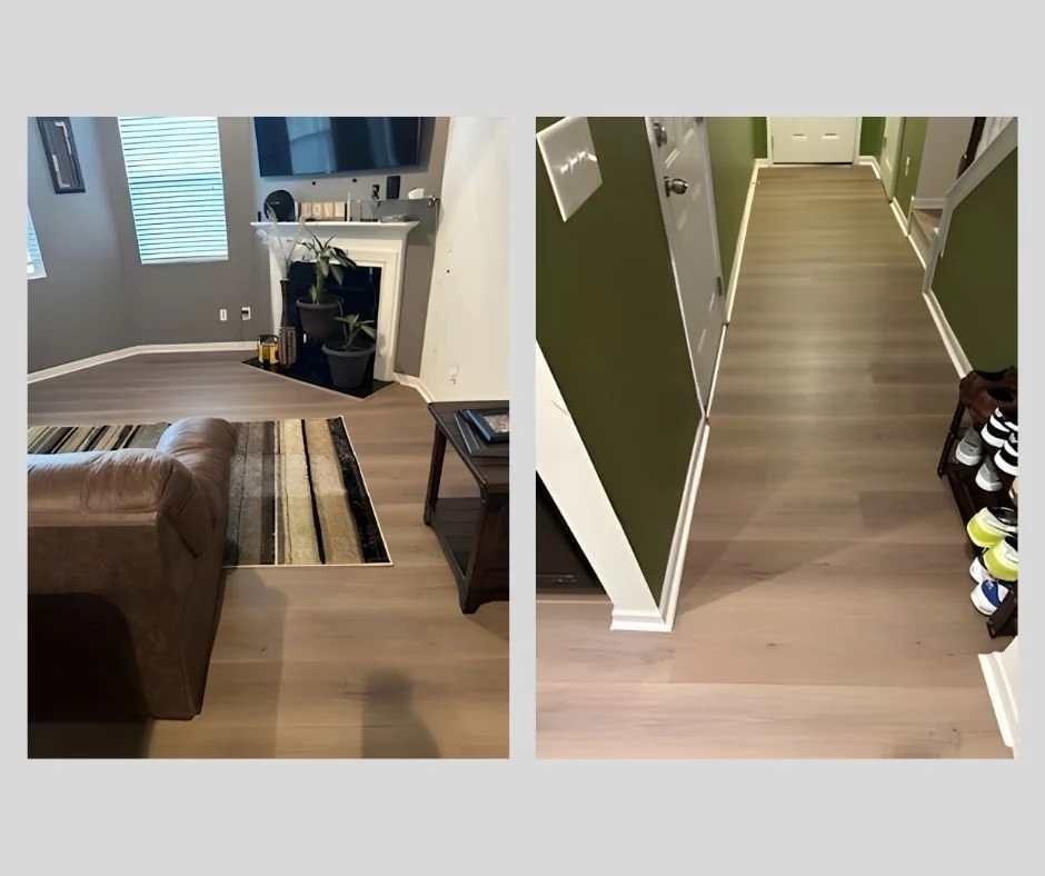A photo of a completed Luxury Vinyl Plank installation. Providence Hardwood Flooring serves homeowners from Salisbury, NC to the Piedmont Triad, NC.