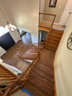 Sanded and refinished handrails and posts in Mocksville, North Carolina
