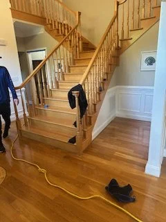Sanded and refinished handrails and posts in Mocksville, North Carolina