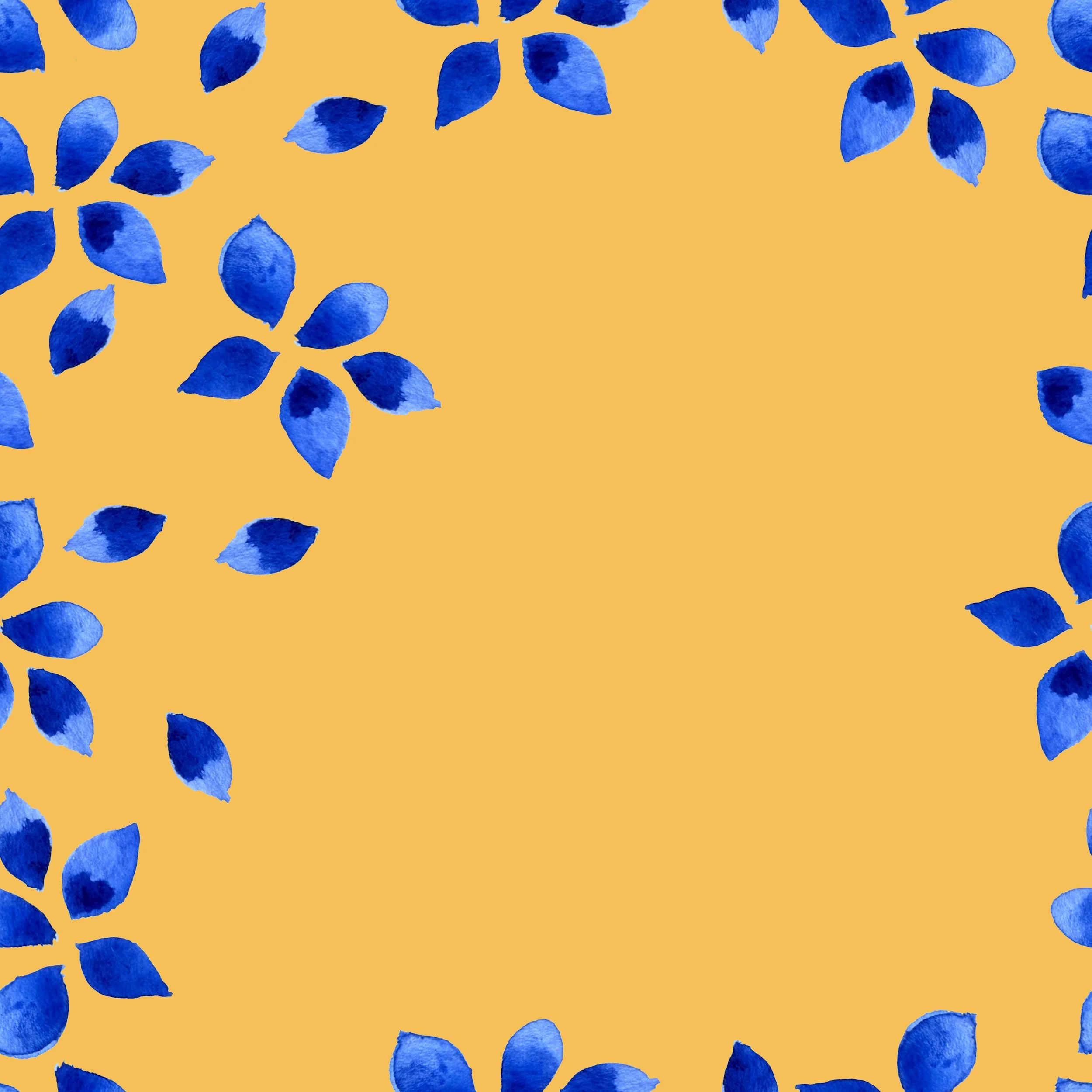Small blue petals dark yellow background pattern tile square.jpg