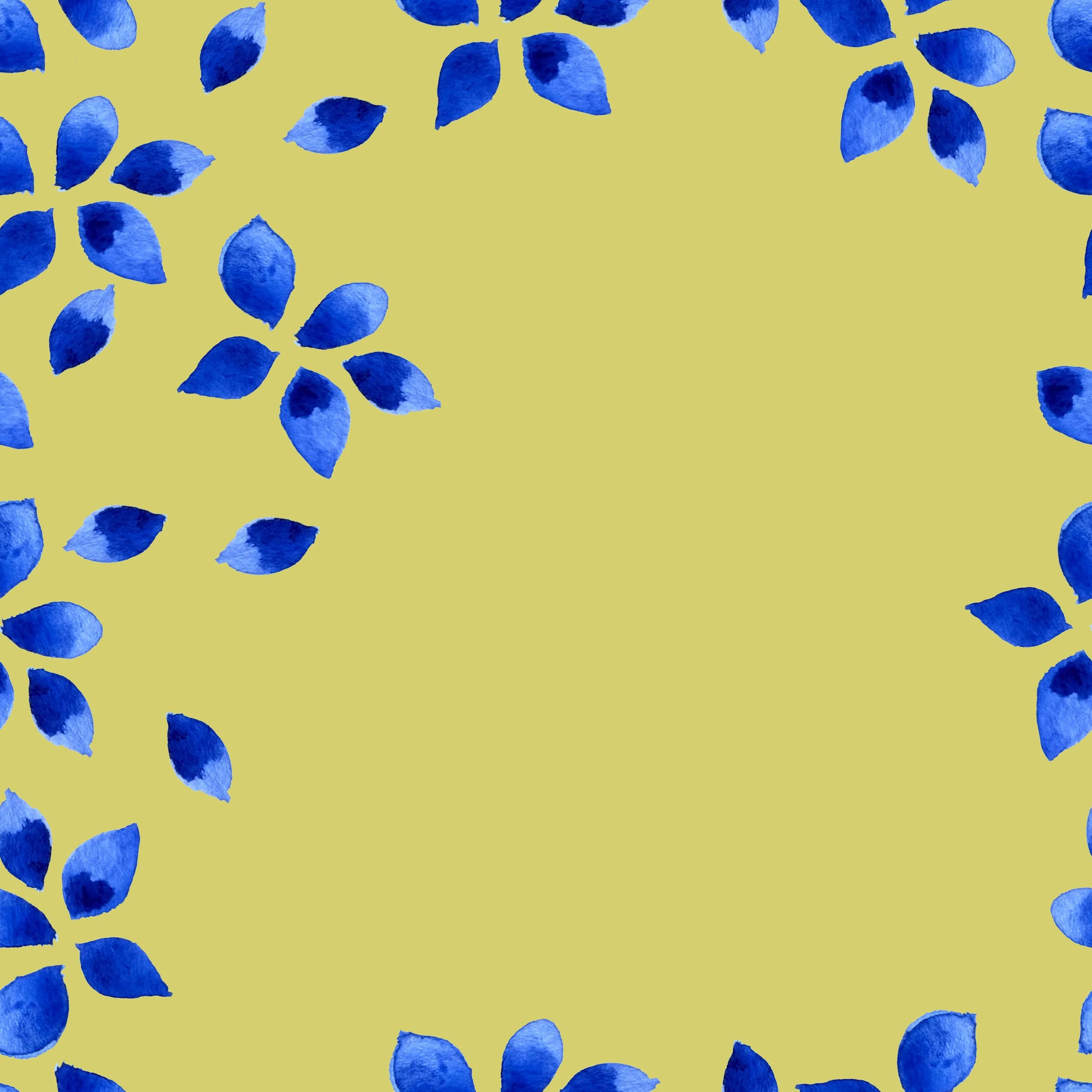 Small blue petals yellow background pattern tile square.jpg