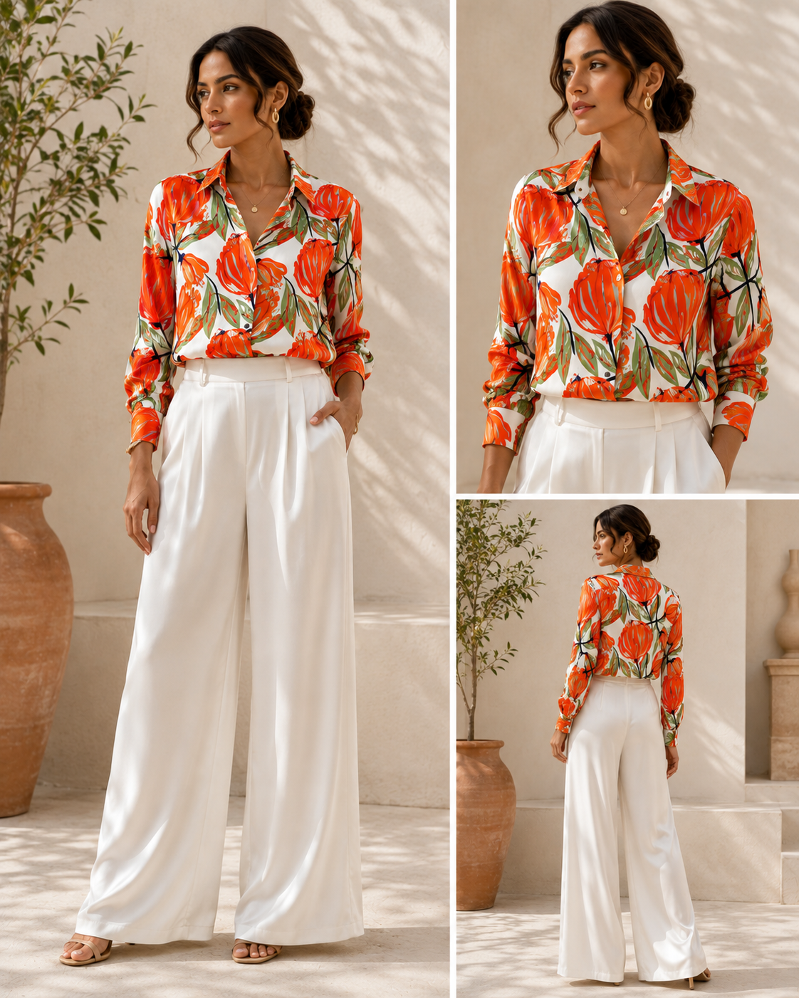 Rich orange and golden botanical surface pattern featuring expressive hand-drawn foliage, organic floral forms and intricate painterly details. This warm, nature-inspired textile design brings an artisanal feel and vibrant character to fabric, fashio