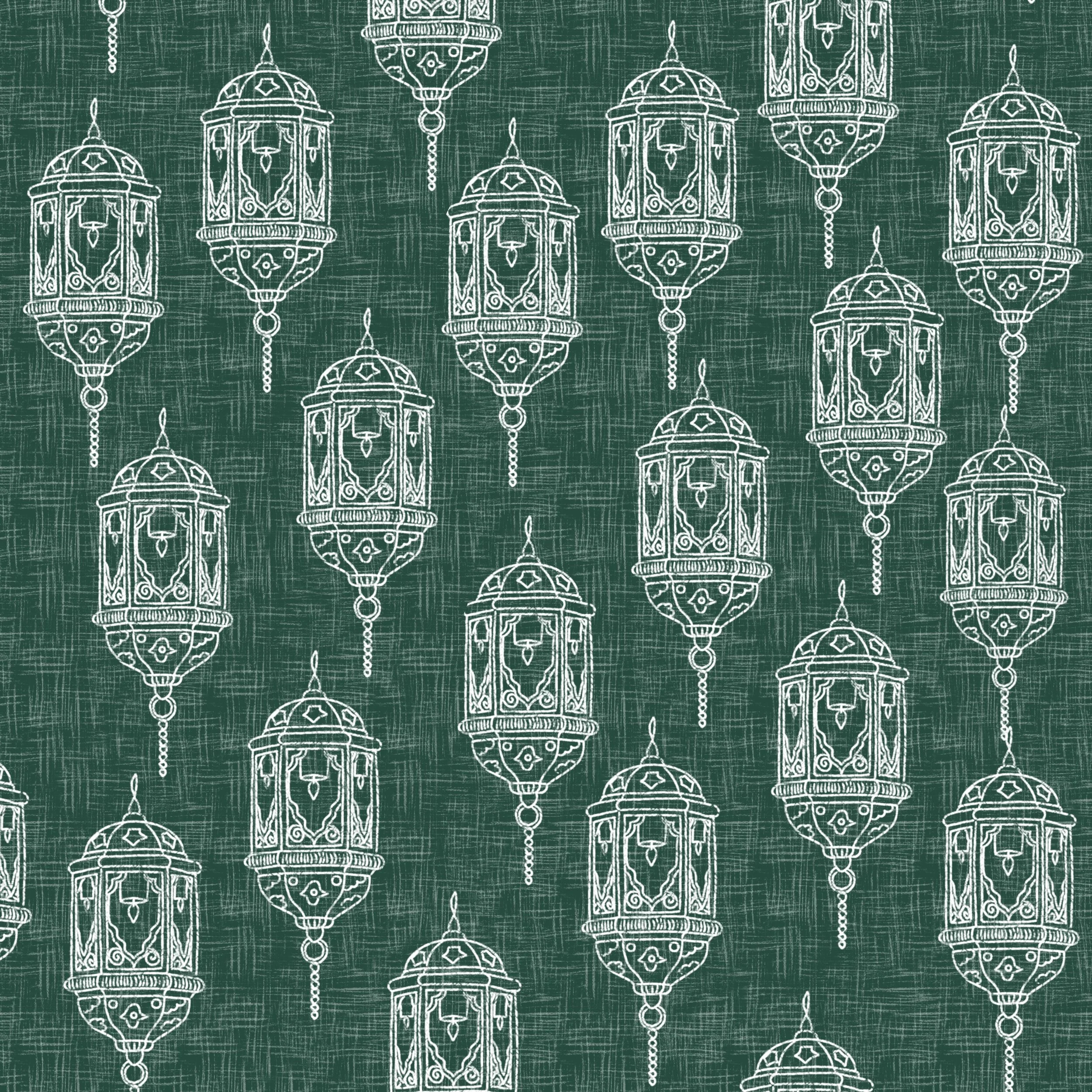 Emerald Noor – Vintage Lantern Seamless Pattern