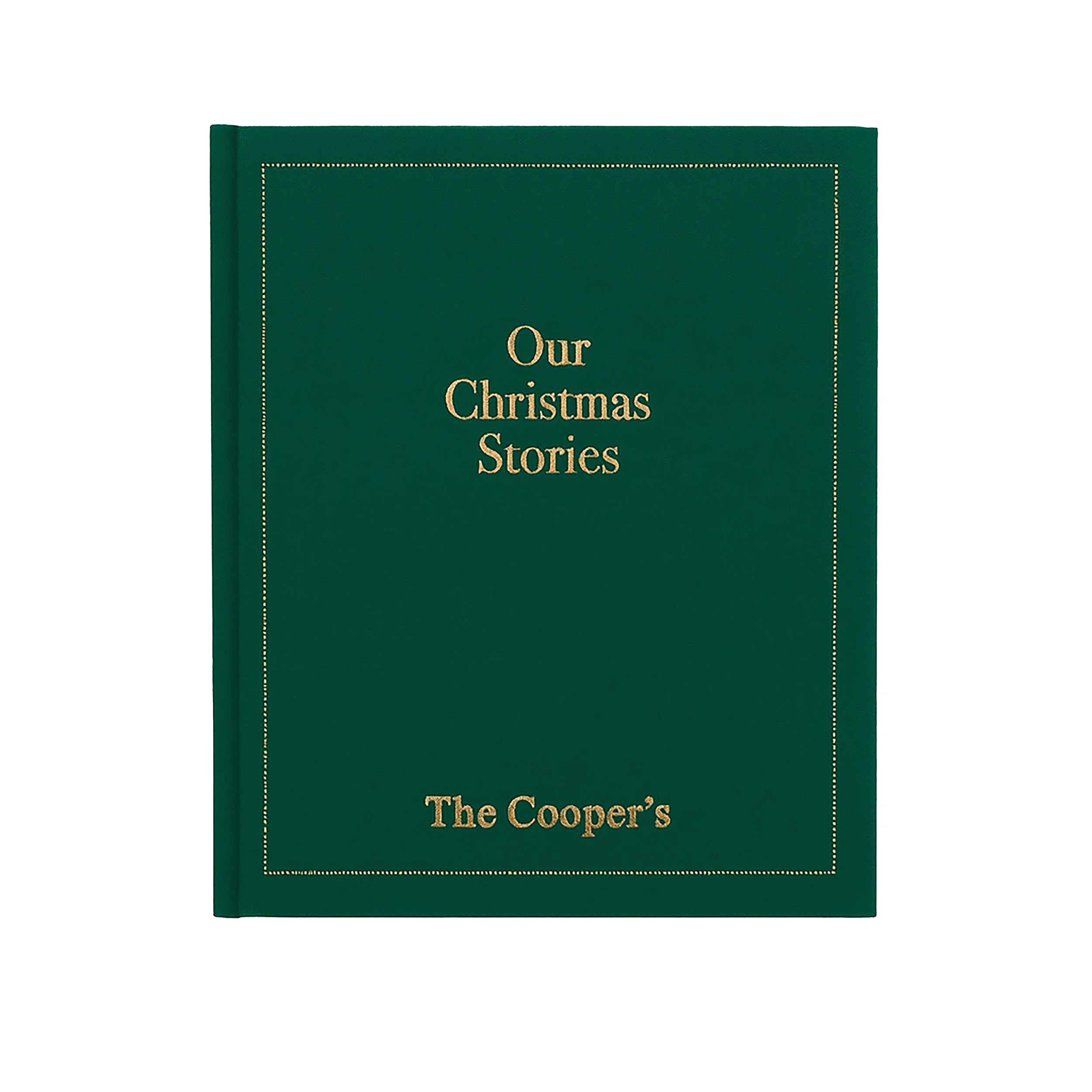 Our Christmas Stories. A beautifully crafted linen-bound journal for recording up to 30 years of memories and photos. Add personalisation to create a keepsake they’ll treasure.