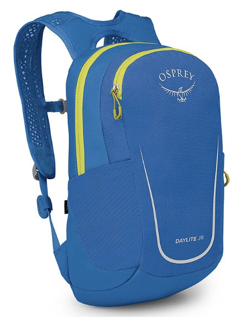 Osprey — Daylite Jr Backpack. A lightweight 10 L daypack with ventilated back, hydration sleeve, mesh pockets, and a built-in whistle—perfect for small adventurers.