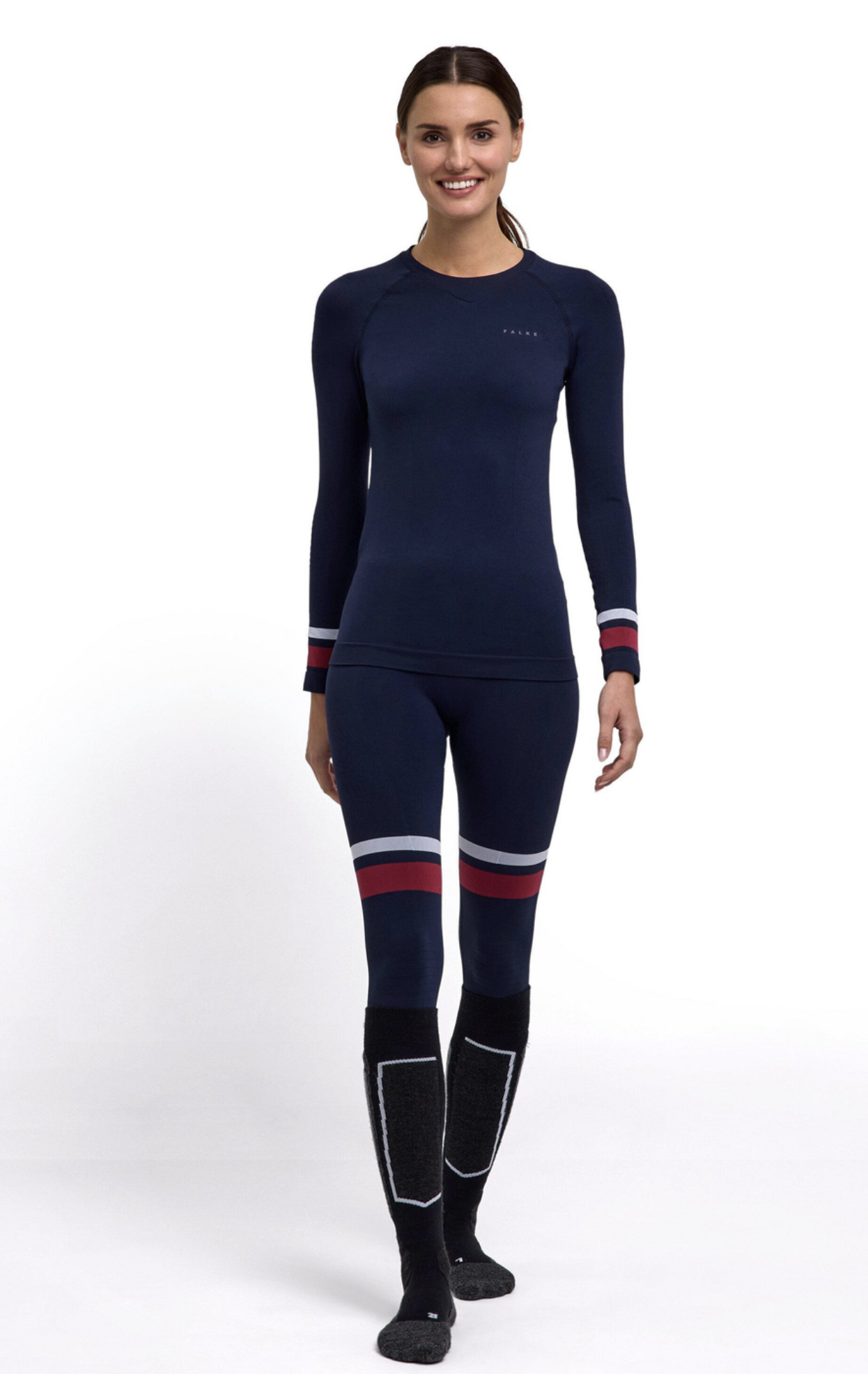 Falke - Women Long-sleeve shirt Maximum Warm. This figure-hugging long-sleeved shirt keeps you cosy in cold to extremely cold conditions thanks to the special surface of the inner material. The combination of high-quality warming and insulating mater