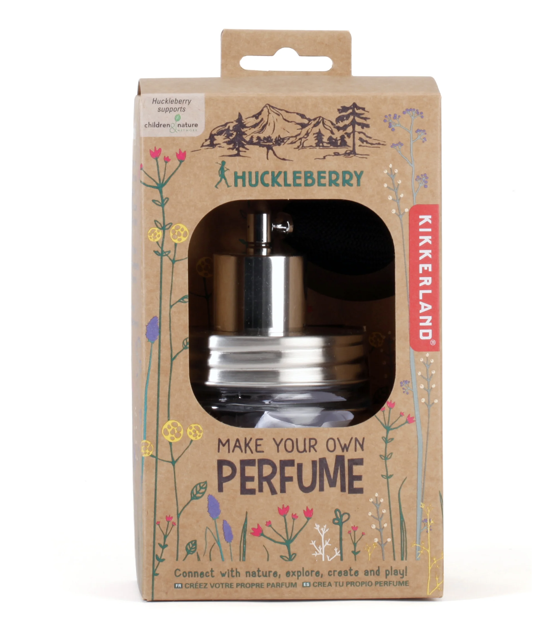 Make Your Own Perfume Kit. Collect flowers and explore the world of natural scents. Includes mesh bag, sticker labels, and refillable bottle.