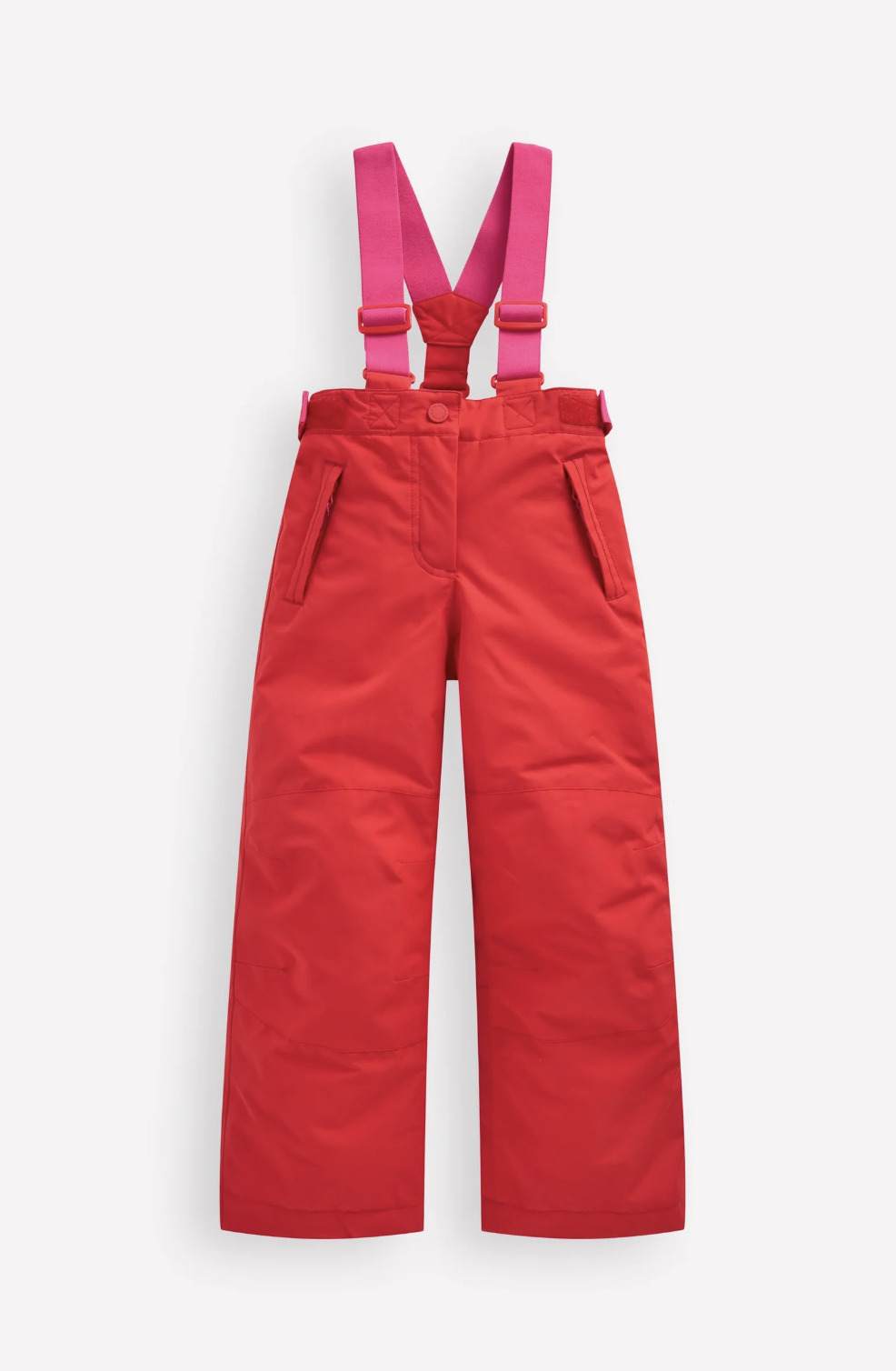Boden - All Weather Waterproof Trouser. Made for Mini mountaineers, these trousers have removable braces, storm guards (for tucking into ski boots), an adjustable waistband and reinforced knees. No missing those bright contrasting colours on the slop