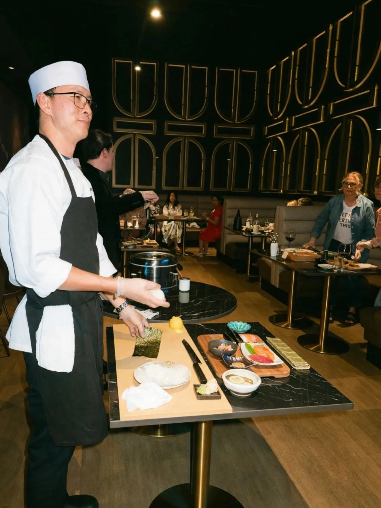 Chef Pae leading the Zumi 101 Sushi Making Class
