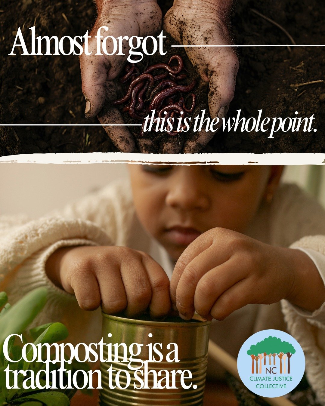 This holiday season, let's talk about how creating a new family tradition could also be committing to a major solution to the climate crisis. Composting builds healthy soil, supports ecosystems and sustainable crops, and creates good local jobs. 

Wh