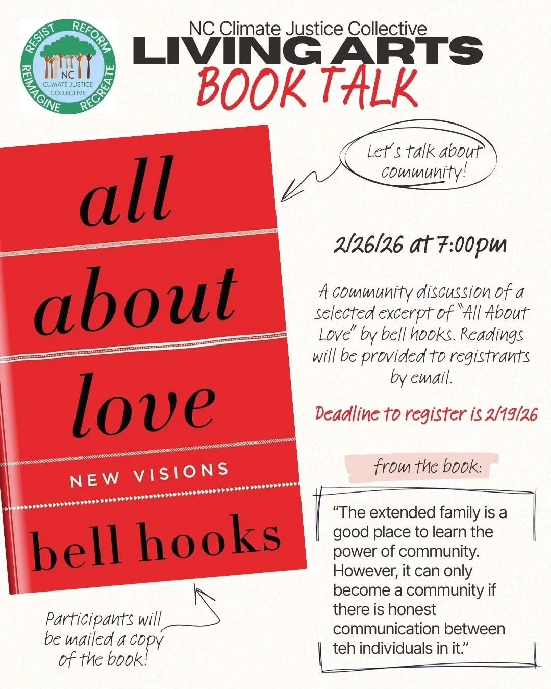 Join us on February 26 at 6:30pm virtually for a fun and thought-provoking discussion at our next Living Art Book Talk, a series focused on collective exploration of the world we navigate. In this session, we will explore an excerpt from All About Lo