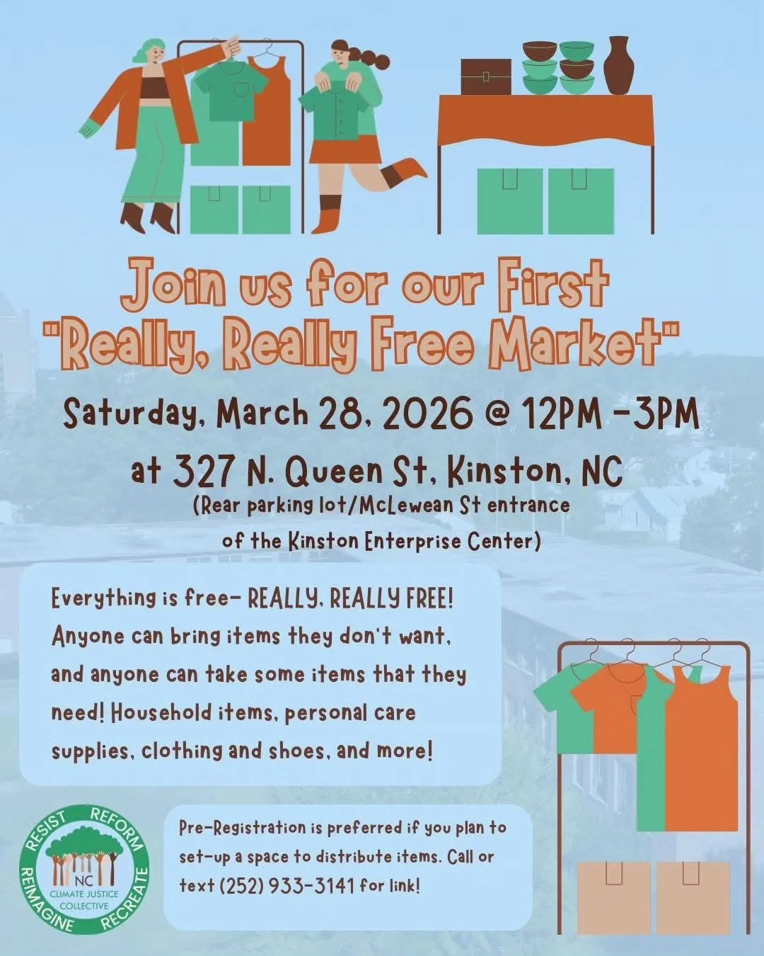 Clean your closets, purge your cabinets and spring into our very first &ldquo;Really, Really Free Market&rdquo; on Saturday, March 28th.

A free market is community mutual aid. It is about people taking care of people. Everything is free and everyone