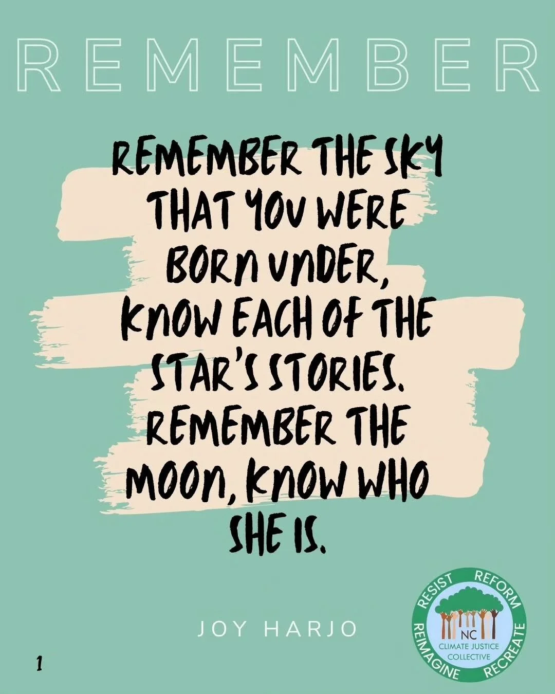 &ldquo;Remember&rdquo; from She Had Some Horses by US Poet Laureate Joy Harjo. A reflection on family, nature, and heritage. It calls us to remember how connected we are to humanity and the earth. #earthday #earthweek #poetry #culture #art 🌎