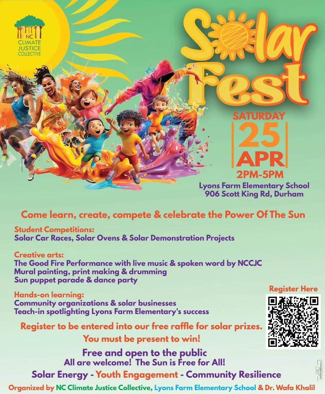 On behalf of our organizing team and our co-sponsor,&nbsp;The&nbsp;Wakaboomee&nbsp;Program, we are&nbsp;so delighted you'll be participating in the&nbsp;2nd Annual&nbsp;SolarFest&nbsp;on&nbsp;Saturday, April 25th, 2-5pm at&nbsp;Lyons Farm Elementary 
