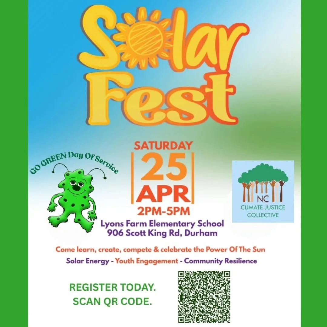 Solar fest is a @wakaboomee2016 GO GREEN DAY Of Service Event! See their youth participate in our solar competitions. Come out tomorrow at 2pm. Lyons Farm Elementary in Durham,NC.