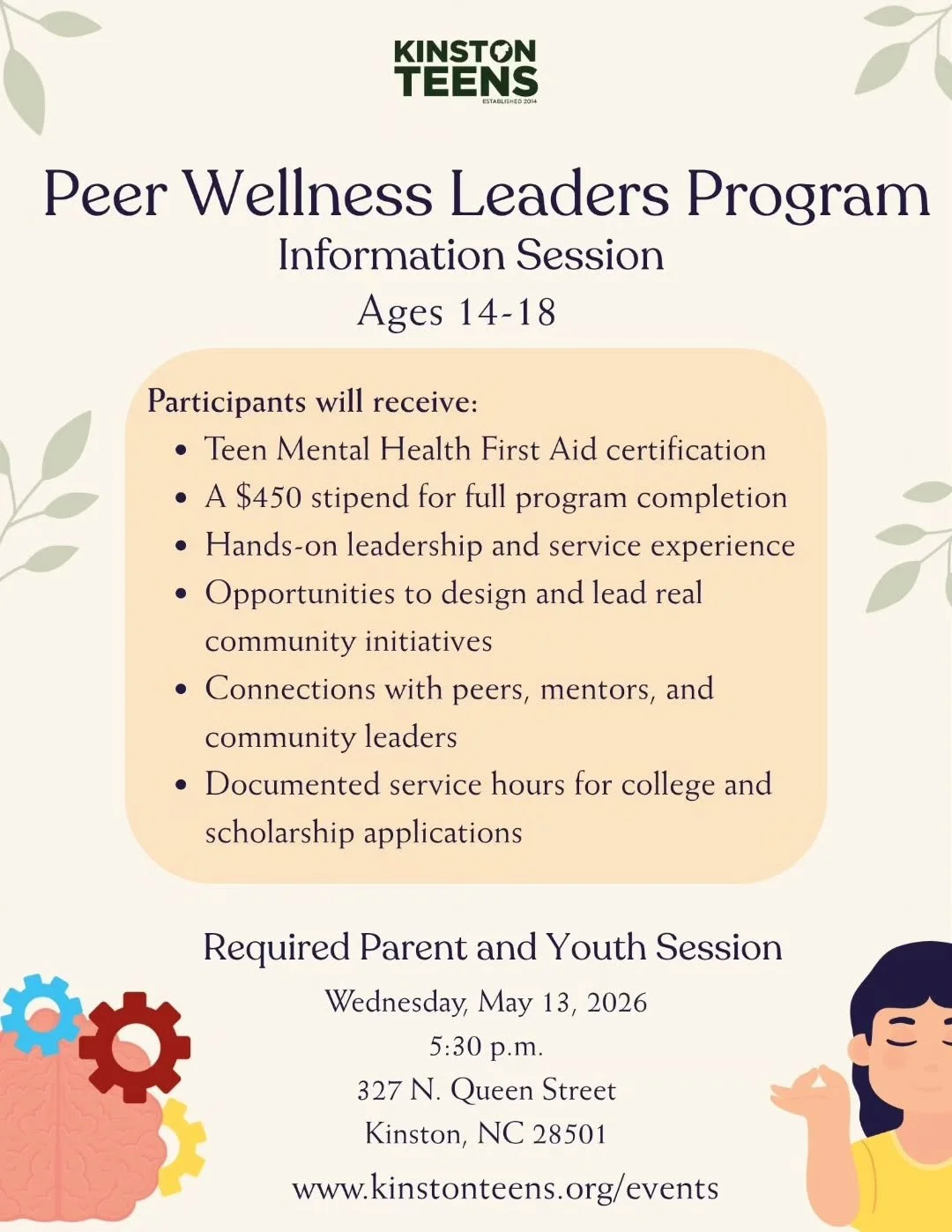 Kinston Teens currently has applications open for two paid summer leadership opportunities for young people in Kinston and Lenoir County

Kinston Teens, Inc. has announced the launch of its Peer Wellness Leaders Program, a new summer initiative desig