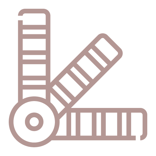 Icon of a ruler measuring a tape measure, symbolizing measurement or measurement tools.
