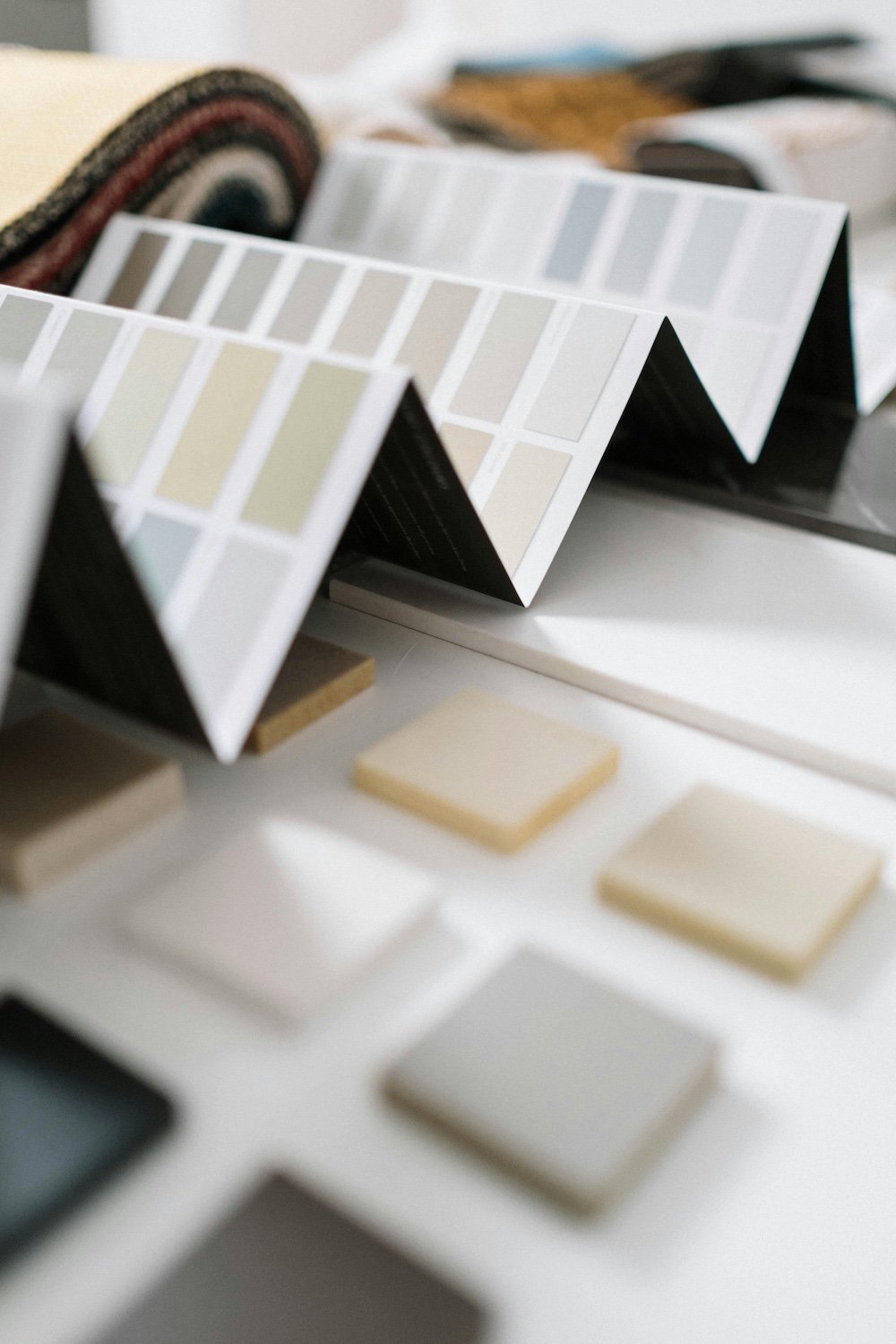 Color swatches for interior design or paint selection.